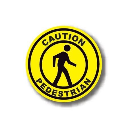 Ergomat 17in CIRCLE SIGNS - Caution Pedestrian DSV-SIGN 289 #6070 -UEN
